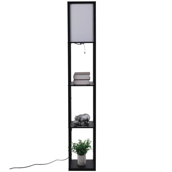 Rootz gulvlampe - sort - konstrueret træ, stof - 10,23 cm x 10,23 cm x 62,99 cm