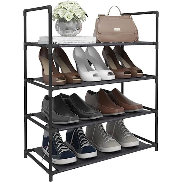 Rootz skostativ - 12-par skoholder - Pladsbesparende skohylde - Stål-plast af høj kvalitet - Stor kapacitet - 60 cm x 28 cm x 71 cm