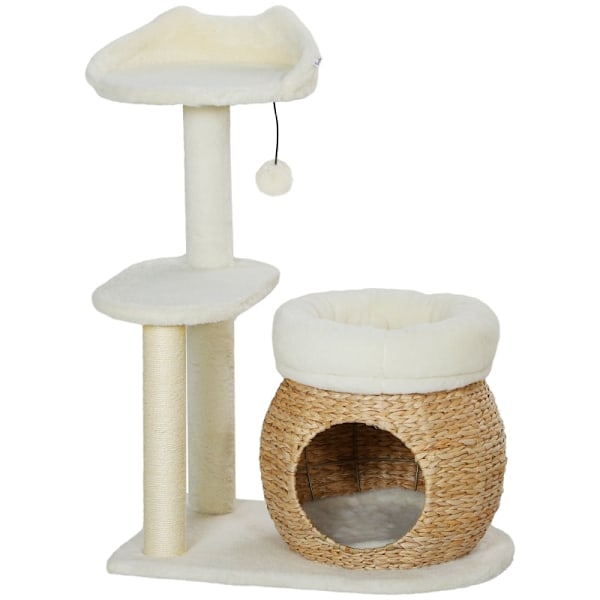 Rootz Cat Scratching Post - Cat Climbing Tree - Cat Activity Center - Skyddar möbler - 60L x 40W x 79H cm