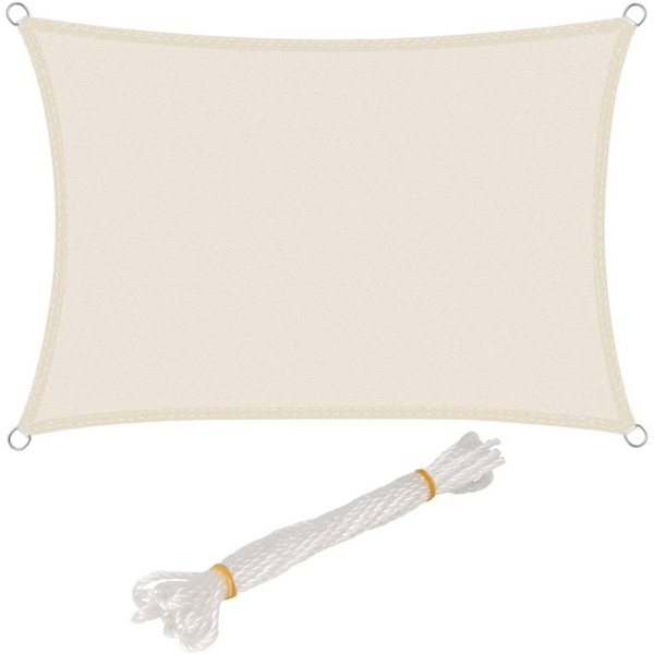 Rootz Premium Sun Sail Canopy - Skuggsegel - UV-skyddstak - 93% UV-block - Vattenavvisande - Rivtålig - Enkel installation - 4m x 6m