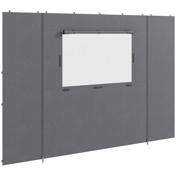 Rootz Gazebo Väggstomme - Paviljongsidovägg - Festtält - Väderbeständig - Skyddar solbränna - Krokar - Polyester - Nylontyg - Mörkgrå - 300cm x 200cm