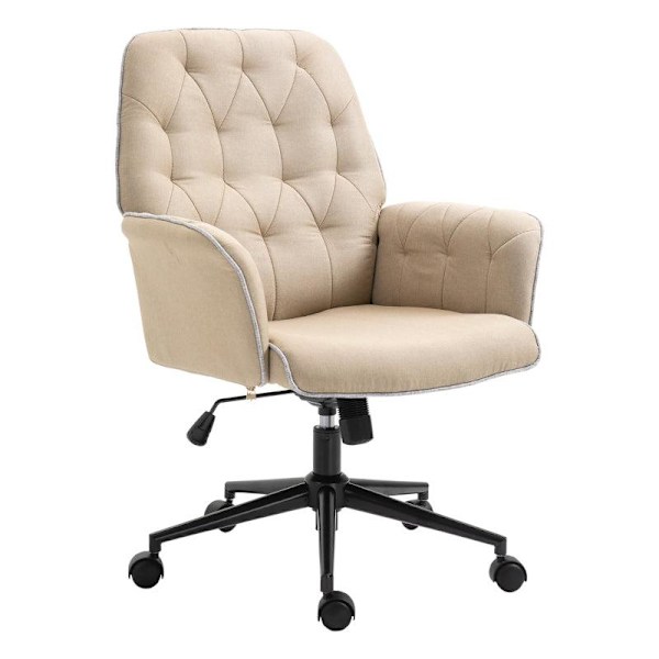 Rootz Kontorstol - Drejestol - Hjemmekontorstol - Skrivebordsstol - Computerstol - Arbejdsstol - Beige - 66 x 69 x 89,5-97 cm