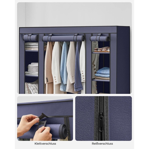 Rootz Navy Blue stofskab - Garderobebeholder - Opbevaringsenhed