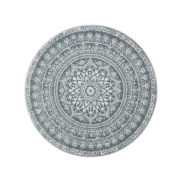Rootz Boho Style rundt tæppe - Antracitgrå tæppe - Polyesterfilt TPR - Letvægts - 120 cm Diameter