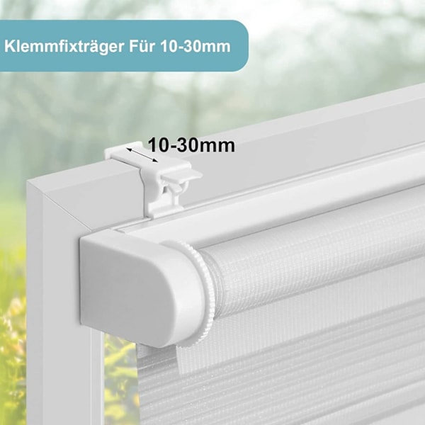 Rootz johdoton kaksinkertainen rullaverho - Seepra-ikkunaverho - Tummeneva yksityisyysnäyttö - 100% polyesteri - 70cm x 150cm - Klemmfix-asennus