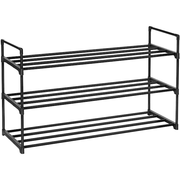 Rootz skostativer - Sæt med 2 - Sko Organizer - 24-30 par sko - Stabelbar - 92 x 30 x 53 - Metal - Sort