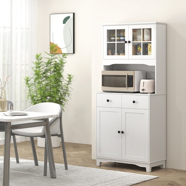 Rootz-vitriinikaappi - Eteisen kaappi - Keittiön kaappi - Säädettävät hyllyt - 74,5W x 40D x 172K cm