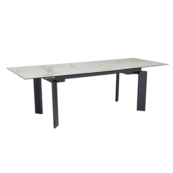 Rootz Modern Stort spisebord - Rektangulært marmorlook - Udtrækkeligt bord - Plads til 10 - 180-240 cm x 95 cm x 77 cm