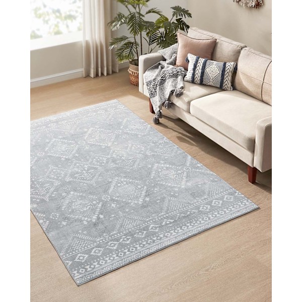 Rootz Boho -tæppe - Fluffy Rug - Soft Mat - Hyggelig komfort - 160 cm x 230 cm - Grå
