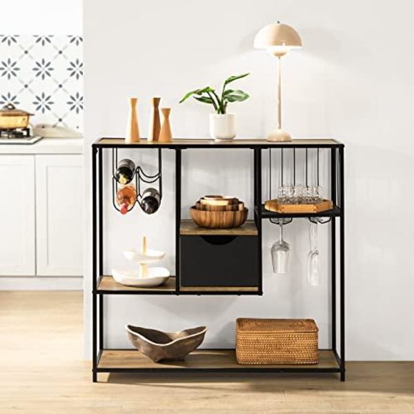 Rootz Industrial Style Kök Matsal Förvaring Hylla Sideboard Sidobord Avslut Bord Vinställ