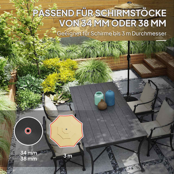 Rootz Fillable Parasol Base - Paraply Stand - Rampant Base - Secure Stability - Ø55 X 30H cm