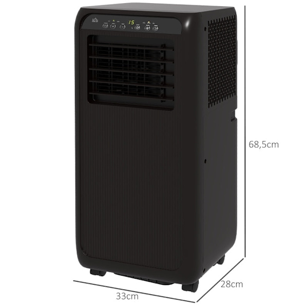 Rootz Mobile Ilmastointilaite - Mini Ilmastointilaite - Kannettava AC - 24 tunnin ajastin - 3 nopeutta - 33 x 28 x 68,5 cm - Musta - ABS-muovi
