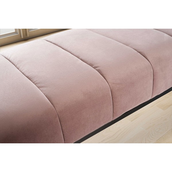 Rootz Modern Polstret bænk - Stilfuld bænk - Quiltet sæde - Tyk pude - Pink & Sort - 108 cm x 40 cm x 40 cm