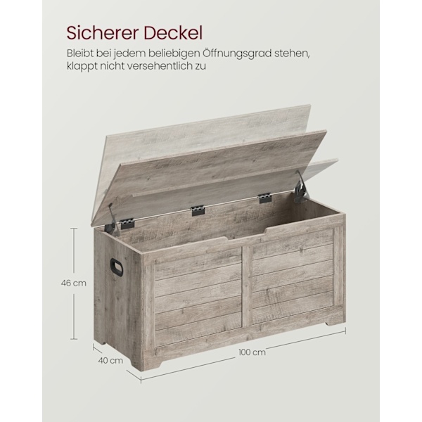 Rootz Skobänk med vadderad sits - Entréorganisator - Spånskivamaterial - 40 cm x 100 cm x 46 cm - Greige fläckig finish