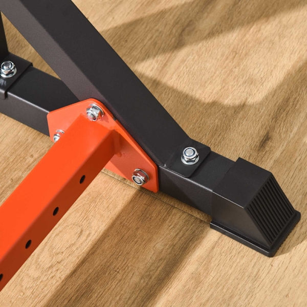 Rootz justerbart skivstångsställ - Tyngdlyftningsställ - Gymutrustning - Stöder 150 kg - 77-122W x 66D x 121-171H cm