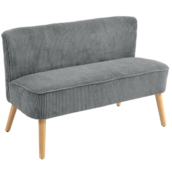 Rootz 2 -sits klädd soffa - Loveseat - Compact Couch - Bekväm stoppning - 117 x 56,5 x 77 cm - Grå