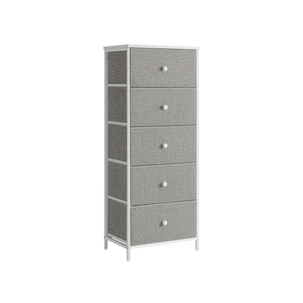 Rootz Opbevaringsskab - Skuffeorganisator - Spånplade - Dove Grey-Cream White - 29,8 cm x 45 cm x 112,3 cm - Stålramme - Stofskuffe foran