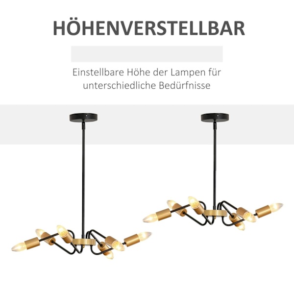Rootz Lysekrone Hængelampe - Sort, Guld - Metal - cm x cm x 47,24 cm