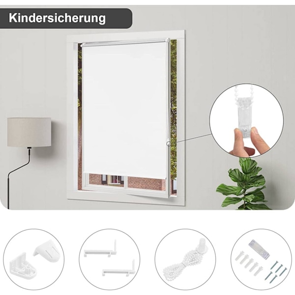 Rootz Blackout Rullegardin - Termisk rullegardin - Solbeskyttelse - Privatliv - 40-120 cm x 150/160/210 cm