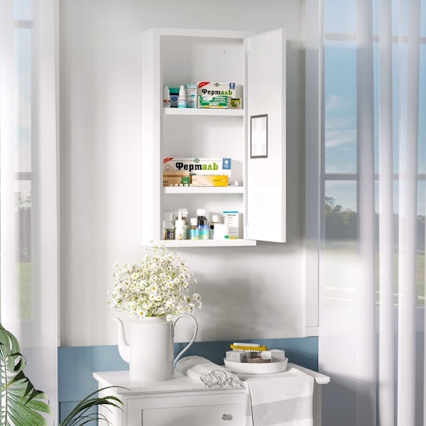Rootz Kleankin Medicinskåp - Första hjälpen-skåp - Medicinsk förvaring - Säker magnetisk stängning - Effektiv organisation - Snabb identifiering - 30L