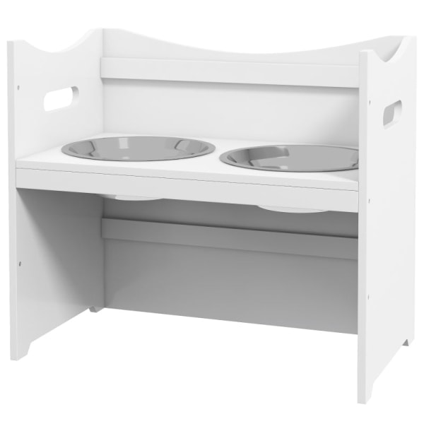 Rootz PawHut justerbar foderstation - Holdbar foder til kæledyr - Stilfuldt hundeskålstativ - Ergonomisk design - Nem at rengøre - 54 cm x 31,5 cm x 4