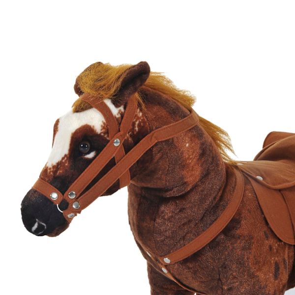 Rootz Lekhäst med sadel - Brun - Metall, Plysch - 33,44 cm x 11,02 cm x 23,62 cm
