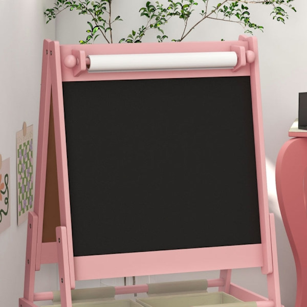 Rootz 3-in-1 lasten maalausteline - Lasten taideasema - Creative Play Board - Liitutaulu, Valkotaulu, Paperirulla - Säilytyskorit - 54 cm x 46,5 cm x