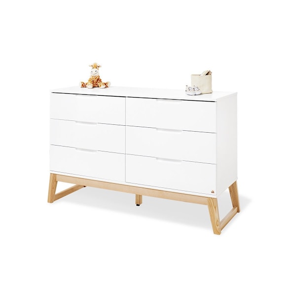 Rootz Nursery Bridge 3 -stykke sæt - barneseng, skiftende enhed, garderobe - alsidig design - holdbar MDF, aske træ - barneseng: 150x76x94 cm, gardero