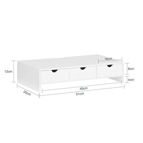 Rootz Monitor Stand Computer Screen Monitor Stand -Monitor Riser Desk Organizer med 3 skuffer