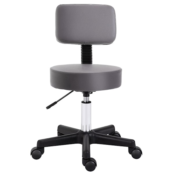 Rootz Round Salon Pall - Massagepall - Skönhetsstol - Höjdjusterbar - 35cm x 72-84cm - Fuskläder - Grå