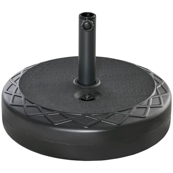 Rootz Parasol Stand - Parasol Holder - Parasol Base - Paraply Stand - Vejrbestandig - Fyldbar - Sort - Ø55 x 38H cm