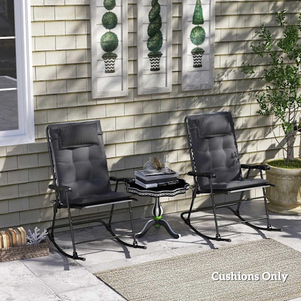 Rootz 2 stykker Sun Lounger Set - Garden Lounger Puder - polstrede puder - Vandafvisende, fade -resistent - 50x116x5 cm - Grå