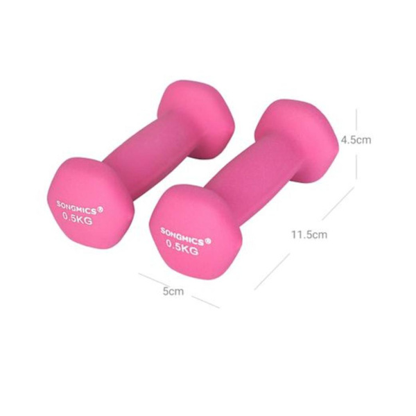 Rootz Hantlar - Set med 2 - Rosa - Dam - 2x 0,5 kg - Strykjärn - Belagd
