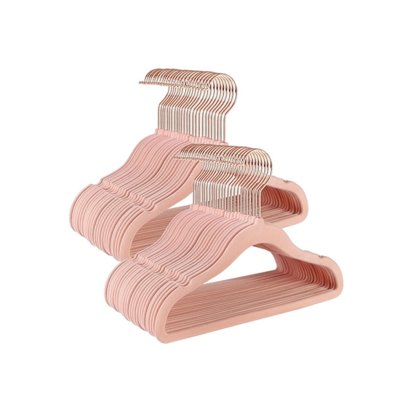 Rootz 50 Pack Børnetøjsbøjler - Børnebøjler - Fløjlsbøjler - Pladsbesparende - Anti-Slip overflade - 30 cm x 0,5 cm x 20,5 cm