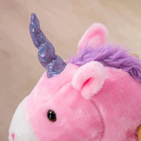 Rootz Kids Gyngehest - Gyngehest - Ride-on Unicorn til børn - Med to hjul - Stål/Poppeltræ/PU - Pink - 70 cm x 32 cm x 87 cm