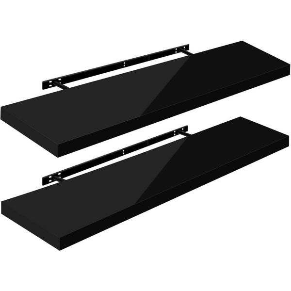 Rootz Set med 2 vägghyllor - Flytande hyllor - Displaykanter - H