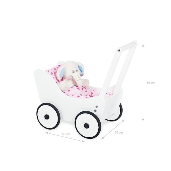 Rootz Doll's Pram 'Maria' - Baby Carriage - Lelulottari - Säädettävä kahva - 53 cm x 35cm x 58cm