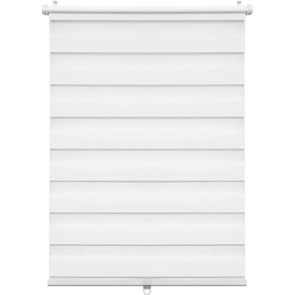 Rootz johdoton kaksinkertainen rullaverho - Seepra-ikkunaverho - Tummeneva yksityisyysnäyttö - 100% polyesteri - 70cm x 150cm - Klemmfix-asennus