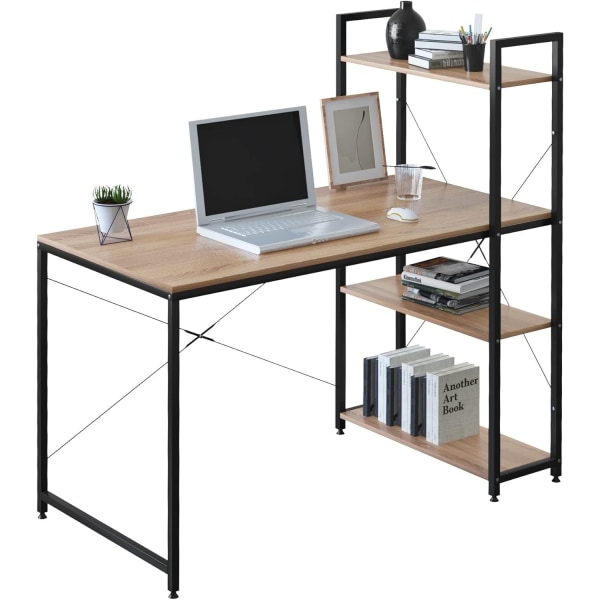 Rootz multifunktionelt skrivebord - skrivebord til hjemmekontor, spillebord - rummelig opbevaring, kan tilpasses, holdbart - eg sort - 120 cm x 120 cm