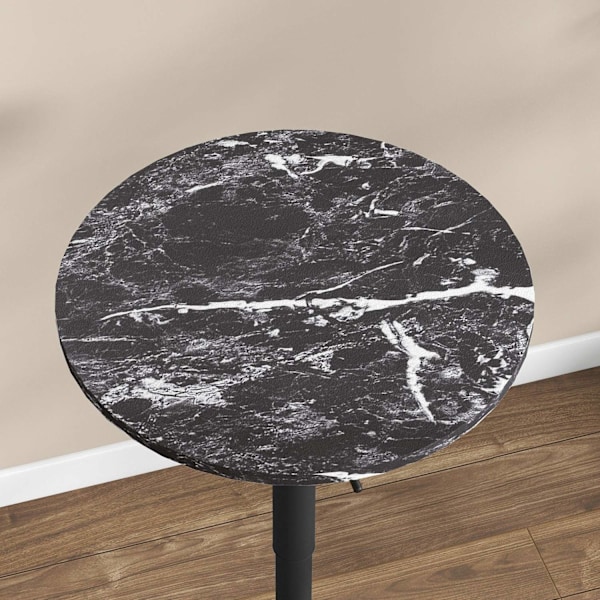 Rootz Marble Look Bar Table - Bistro Table - Højdejusterbar tabel - Rumbesparende design - 60 x 60 x 68-93,5 cm