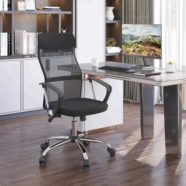 Rootz Office Chair - Gaming Chair - Desk Chair - Swivel Chair With Rocker Function - Height Adjustable - Foam - Black