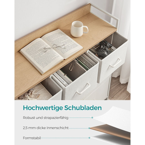 Rootz White Oak kommode - Soveværelsesorganisering - Opbevaringsskuffer - Spånplade - 28,5 cm x 98 cm x 85 cm