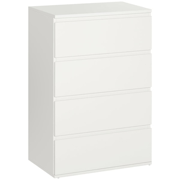 Rootz Kommode - Kommode - Skænk - Skuffekommode - Højglans - 4 skuffer - Hvid - 55 Cm X 33 Cm X 80 Cm