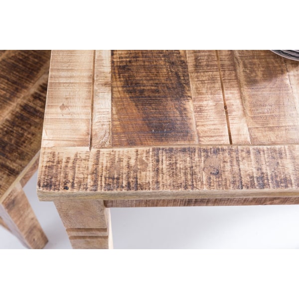 Rootz bord 80 x 80 x 76 cm Mango massivt træ firkant - Rustikt bord - Design træ spisebord Spisebord til 4 personer ægte træ