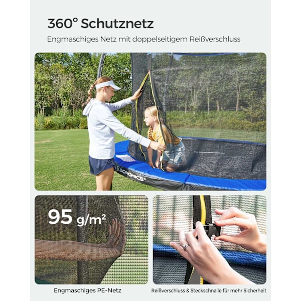 Rootz studsmatta - Trädgårdsstudsare - Barnstudsmatta - Galvaniserat stål - 150 kg - 76 cm - 64 fjädrar - Utomhusnöje - 2-delat kit