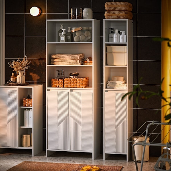 Rootz Tall Badrumskåp - förvaringsskåp - MDF -skåp - Space -Saving Design - 60x171x37cm