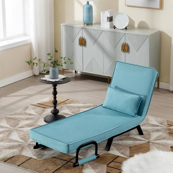 Rootz Cabriolet Sängstol - 3 i 1 soffstol - Fällstol - Justerbart ryggstöd - Högresiliensskum - Kompakt design - 65cm x 78cm x 75cm