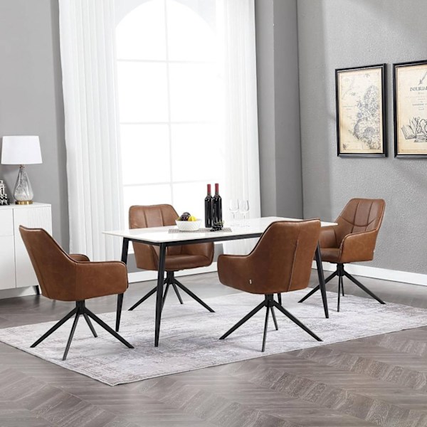 Rootz matstolsset 6-pack - Vridstol - Vadderat säte - Robusta metallben - Mångsidig användning - 58cm x 86cm x 63,5cm
