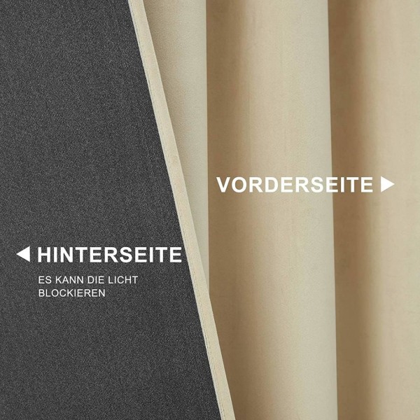 Rootz Luxurious Velvet Blackout Gardiner - Draperier - Fönsterbeklädnader - Ljusblockerande - Värmeisolering - Enkel installation - 140cm x 225cm/245c