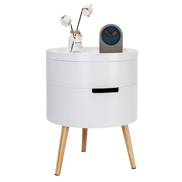 Rootz Scandinavian Rundt sengebord - Natbord - Opbevaringsbord - Rigelig opbevaring - Chic Design - Holdbar konstruktion - 38cm x 49cm x 38cm